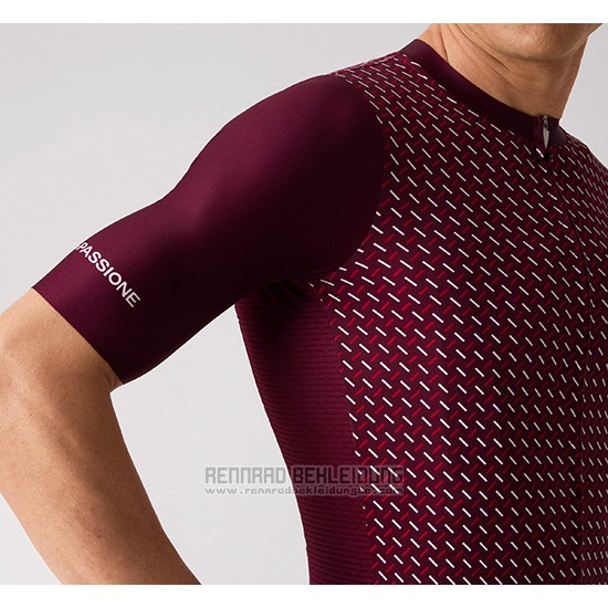 2019 Fahrradbekleidung La Passione Rot Trikot Kurzarm und Tragerhose